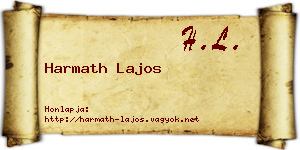 Harmath Lajos névjegykártya